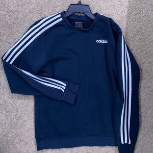Adidas Crew Neck sweatshirt Men’s  Small Blue/White 3 stripes Tape